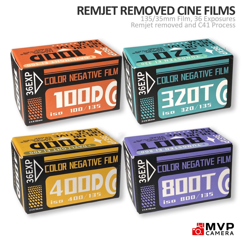 Color Negative Cine Film Vision 3 REMJET Removed C41 Process 36