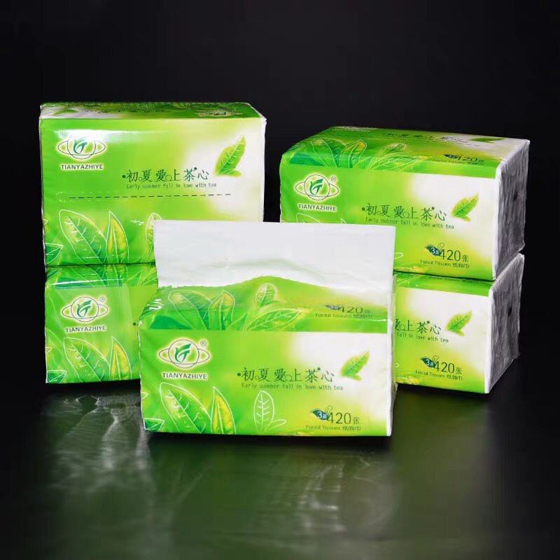 Premium green tea facial tissue paper 420sheets/ 8packs | Shopee ...