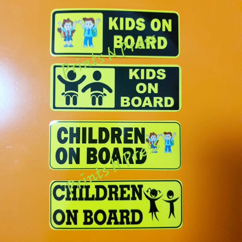 kids children on board sticker. (2pcs) waterproof vinyl. ships in 1-2 ...