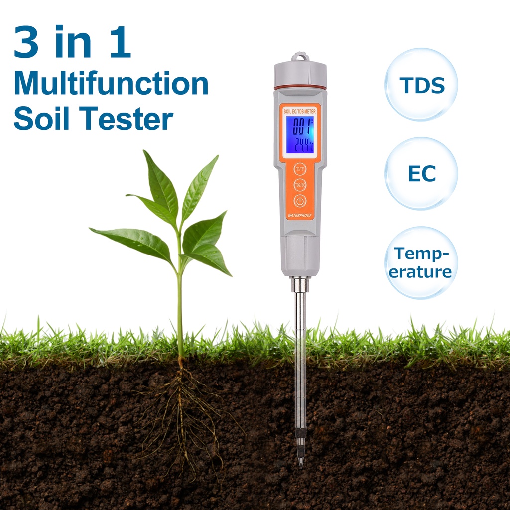 available3 in 1 Portable Soil Tester Multifunction EC/ TDS/ Temperature