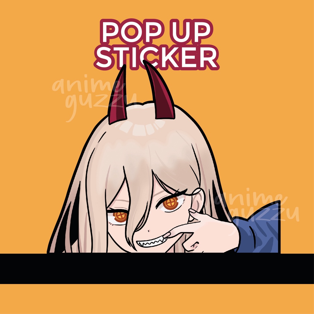 Anime GUZZU POWER POP UP PEEKER STICKER - CHAINSAWMAN STICKER | Shopee ...