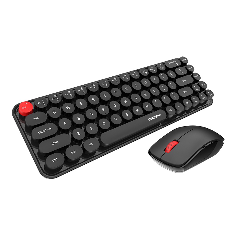 MOFII iMini Wireless Keyboard and Mouse Set with Retro DOT Keycap Cute ...