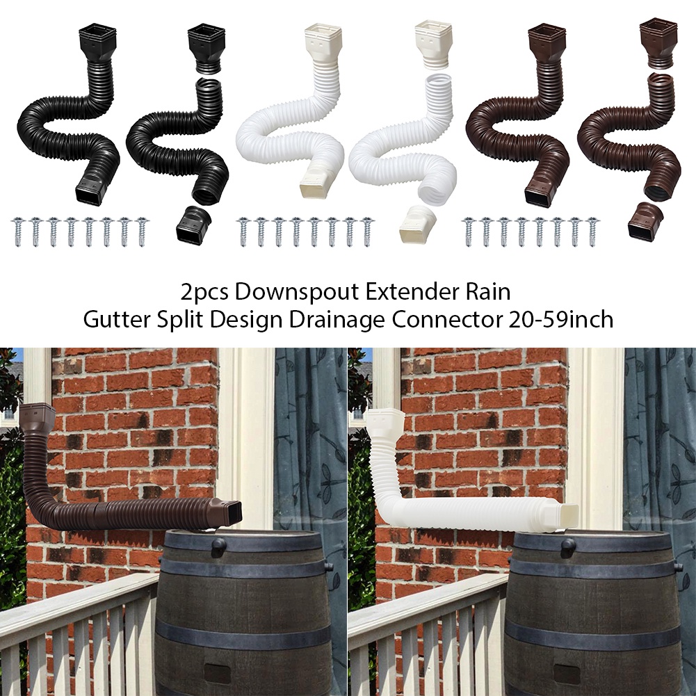 2pcs Downspout Extender Rain Gutter Split Design Drainage Connector 20 ...