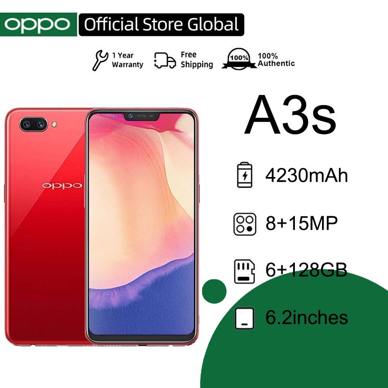 Oppo A3s 4gb128gb With Free Sim Card 4230mah Battery Smart Phone 62 Inches Dual Sim Cod 5500