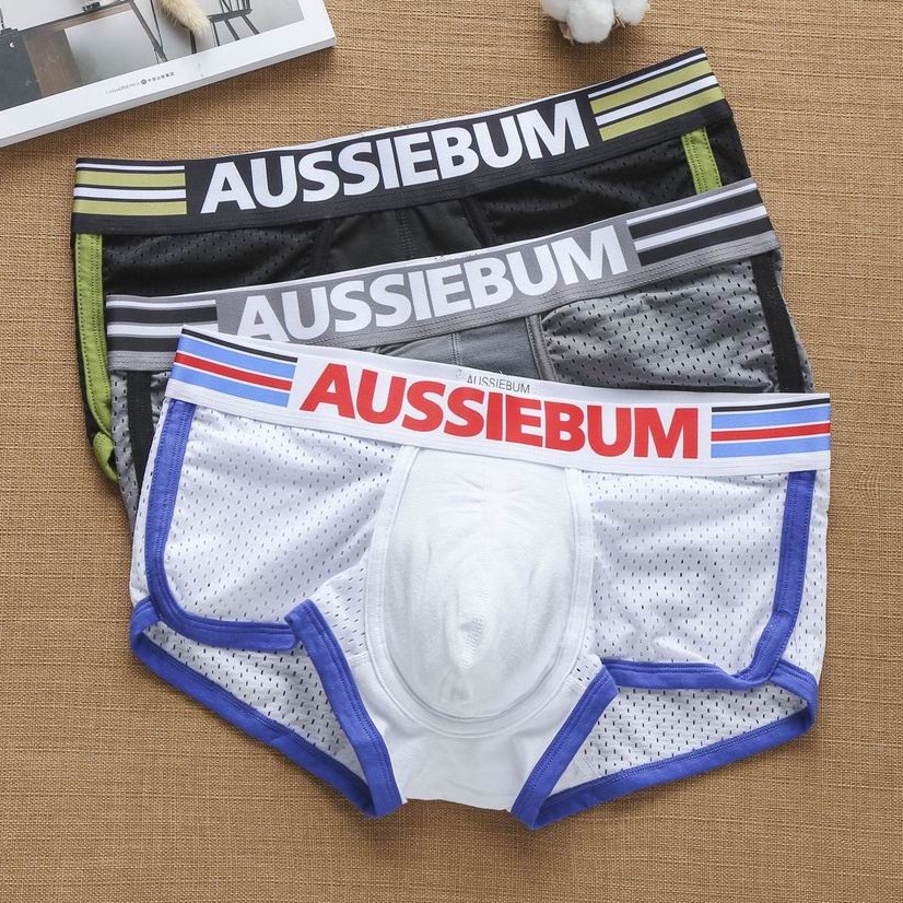 Aussie Bum Mesh Men Breathable Boxer Briefs Low Waist Boxers Underwear ...