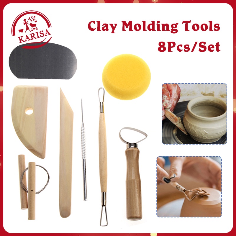 8Pcs Clay Molding Tools Sculpting Kit Pottery Clay Tools for Pottery