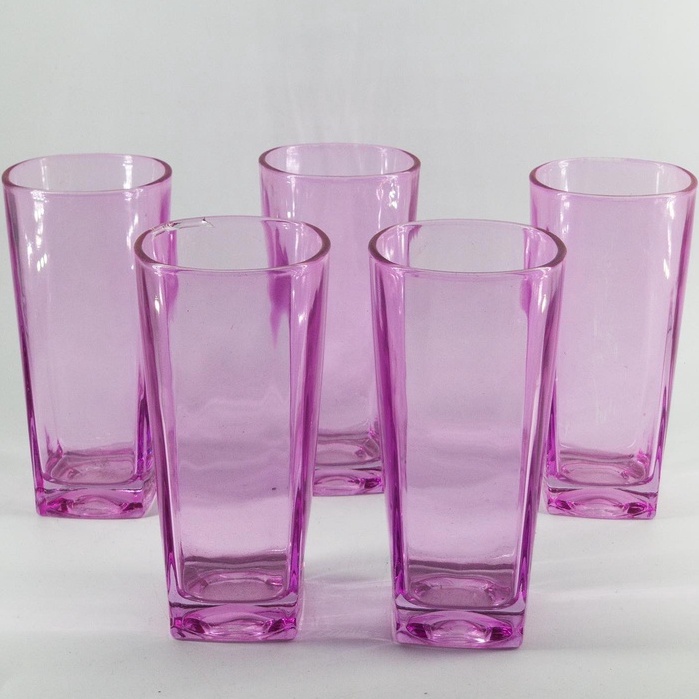 6pcs Colored Drinking Glass Baso Good Quality 6pcs In A Set Cup Green