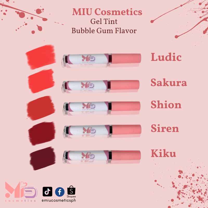 MIU Cosmetics Gel Based Lip Tint (3 ML) Shopee Philippines