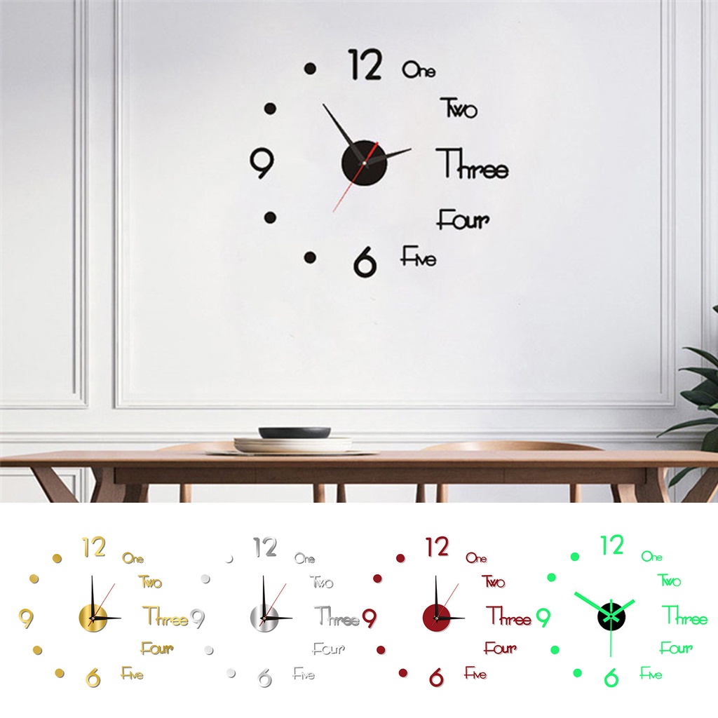 3d Wall Clock Diy Digital Clock Wall Stickers Creative Diy Wall Clocks Removable Art Decal