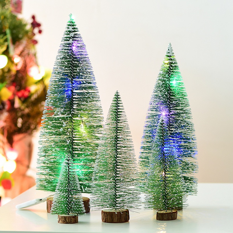 1PCS LED Mini Christmas Tree 15 20CM Colored Lights Small Christmas