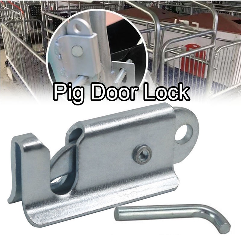 2 in 1 Galvanized Automatic Pig Cage Door Lock Automatic Lock For Pig