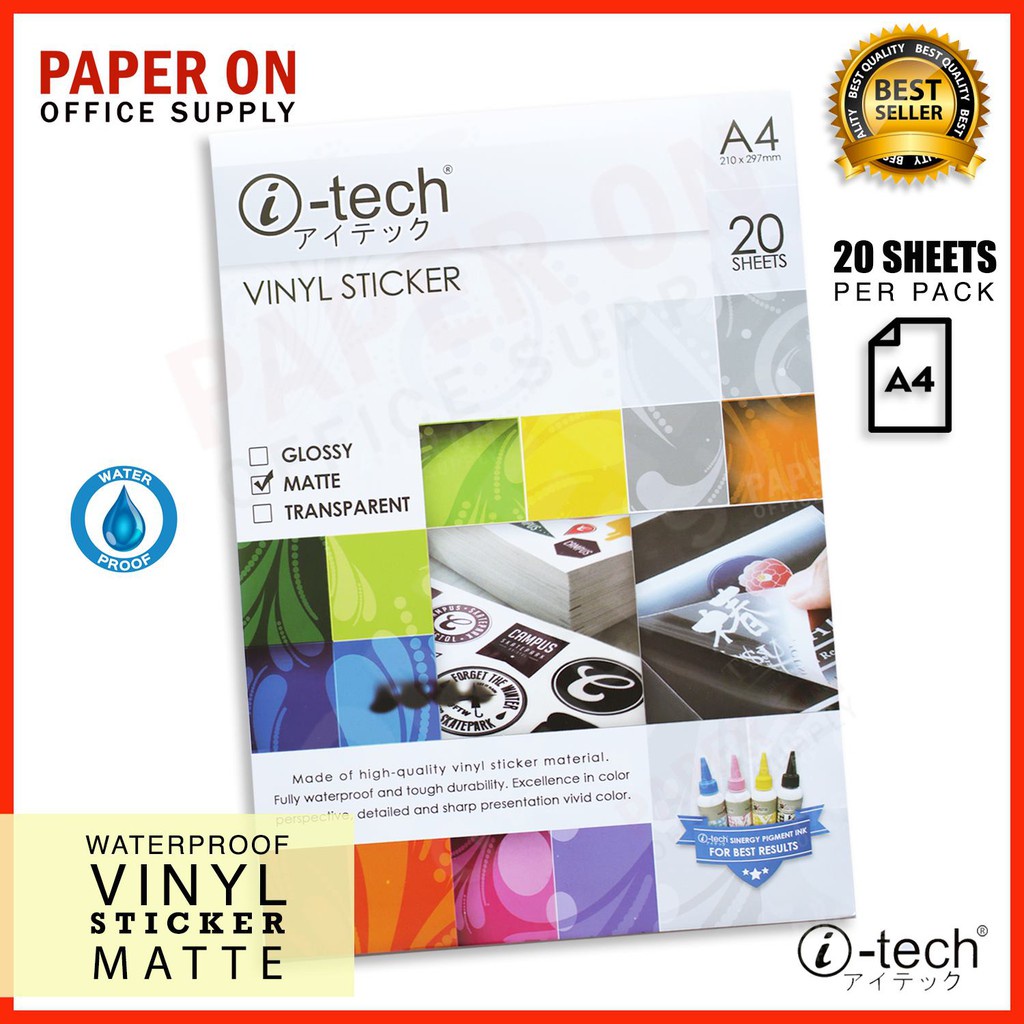 Itech Vinyl Sticker Waterproof A4 size MATTEpainting | Shopee Philippines