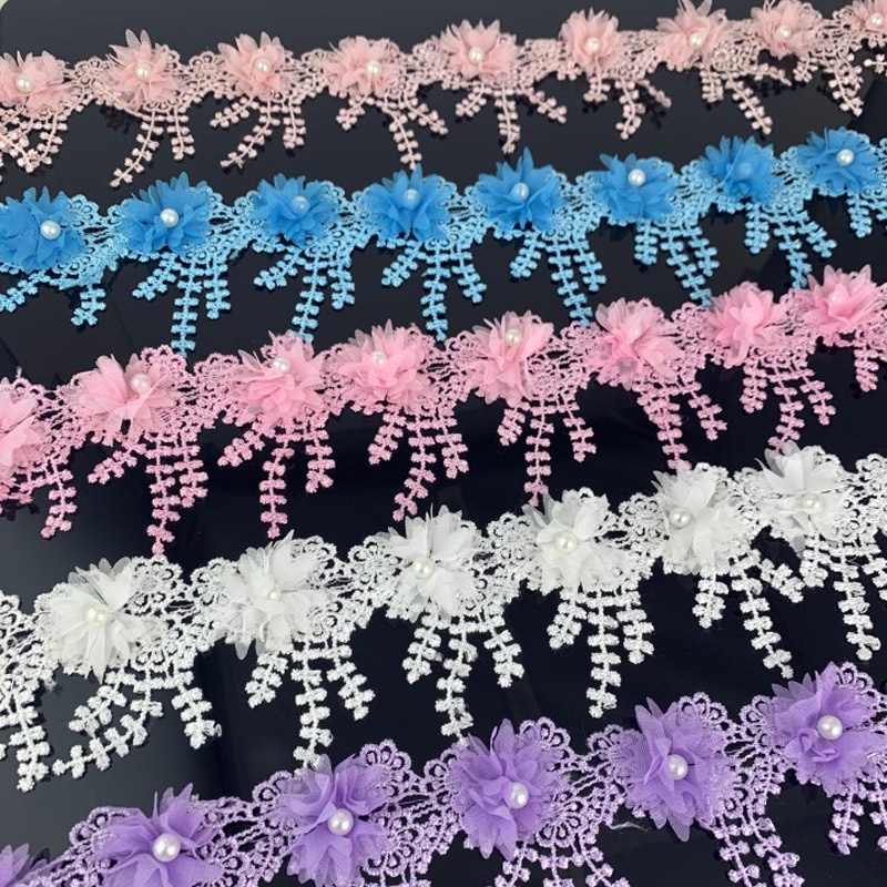 10Pcs Flowers 80mm Petal Chiffon Lace Fabric Webbing DIY Clothing ...