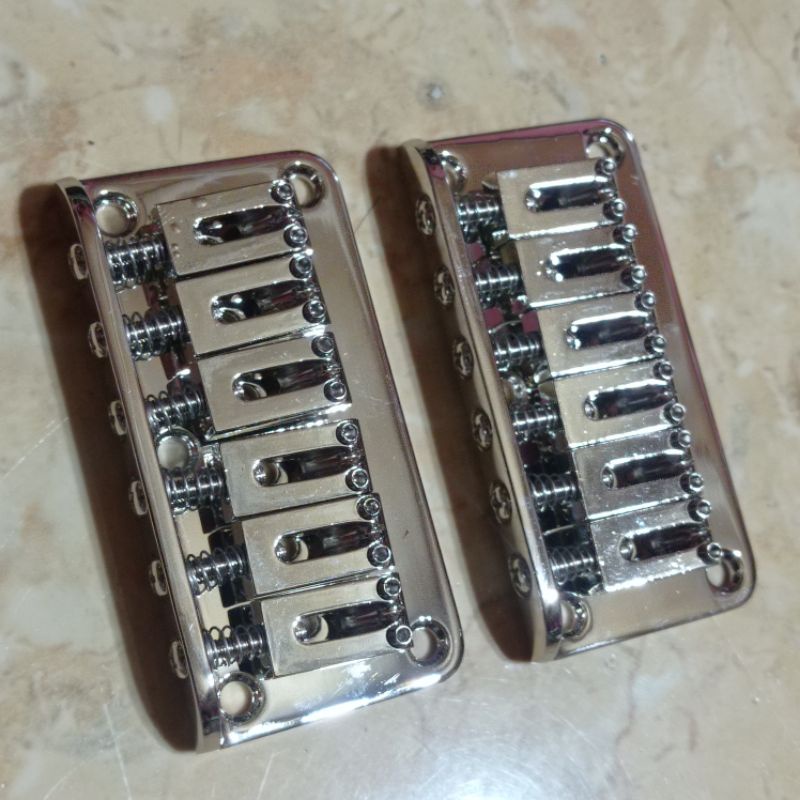 Fix Bridge 6-String Chrome Bottom Hole Korean Fix Guitar Bridge ...