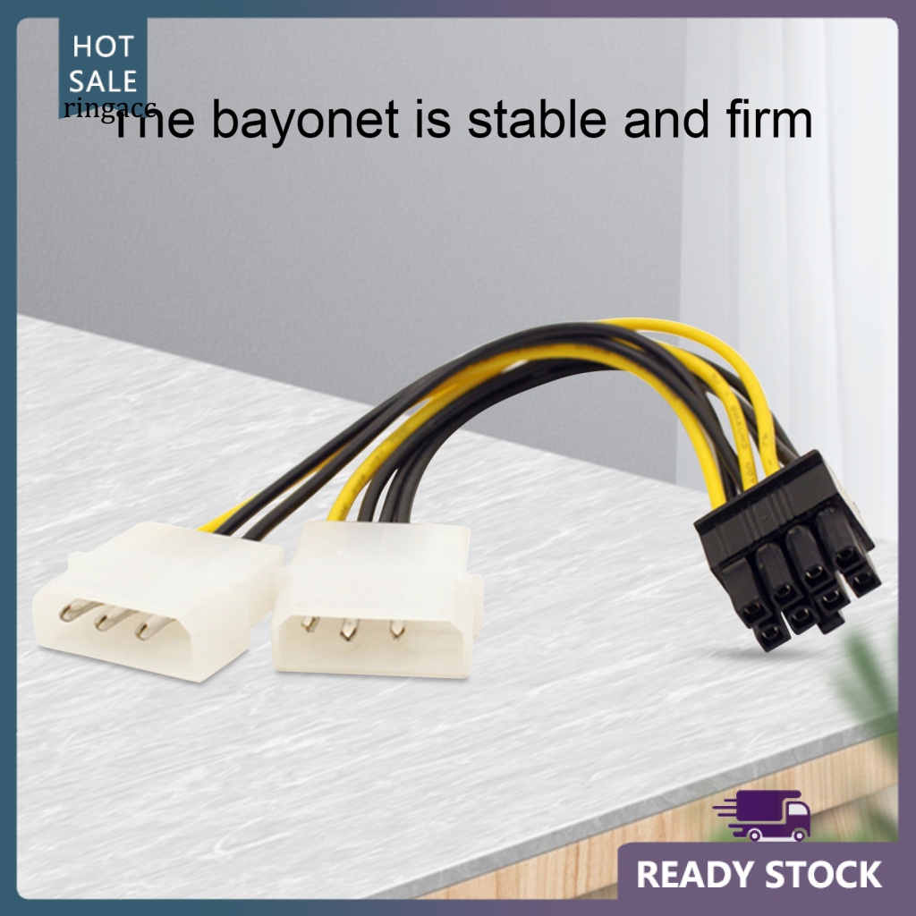 RGA Safe Graphics Card Power Cable for Computer Case Dual 4Pin to 8Pin