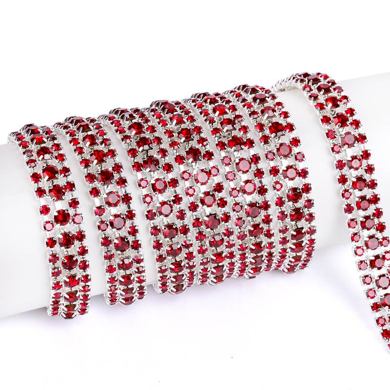QIAO 1Yard Rhinestones Trimming Chain Crystal Glitter Stones Sewn ...