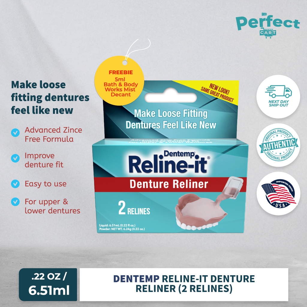 Dentemp Relineit Denture Reliner 2 Relines 6.51ml Shopee Philippines