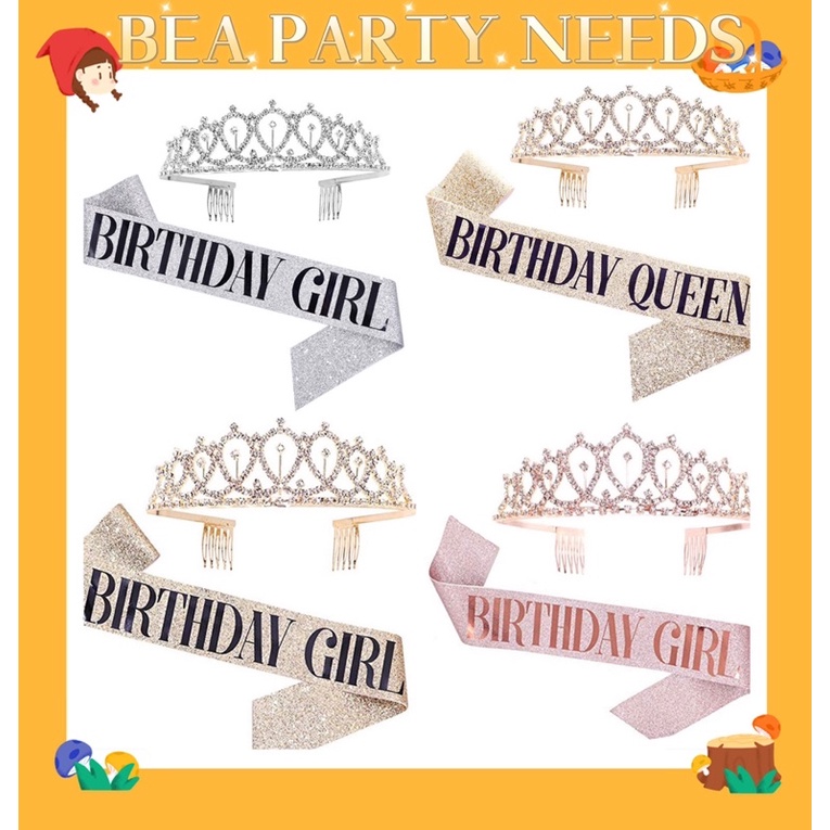 Sash and Crown High Quality Birthday Girl Set Birthday Party Supply ...
