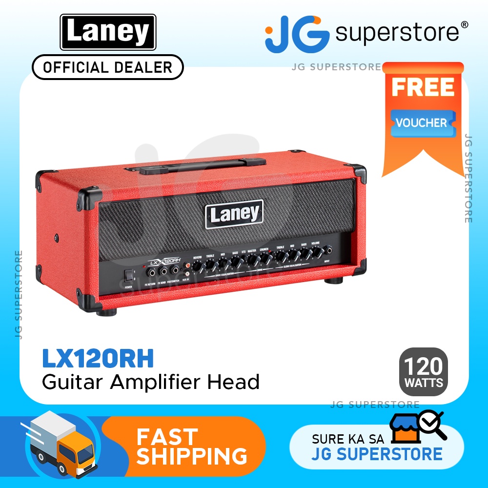 Laney LX120RH 120W 2 Channel Guitar Amplifier Head w 3 Band Equalizer On Board Reverb 6.35mm AUX