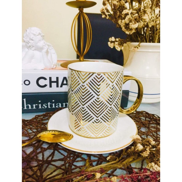 Gold Coffee Mug and Adam & Eve Saucer | Shopee Philippines