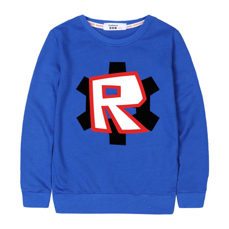 Boys Cartoon Roblox T shirt Red Day long sleeve sweatshirt