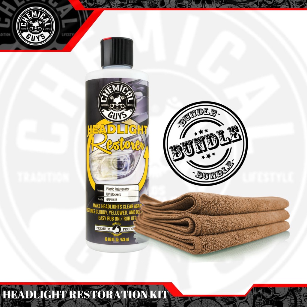 Chemical Guys Headlight Restoration Kit Bundle Shopee Philippines