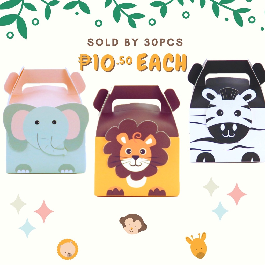 FP1177 (30PCS) Jungle Safari Loot Box Favor Souvenir Giveaway Loot Bags Shopee Philippines