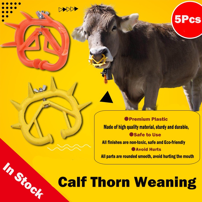 5Pcs Cow Nose Thorn Plastic Cattle Nose Rings Milk Sucking Preventer ...