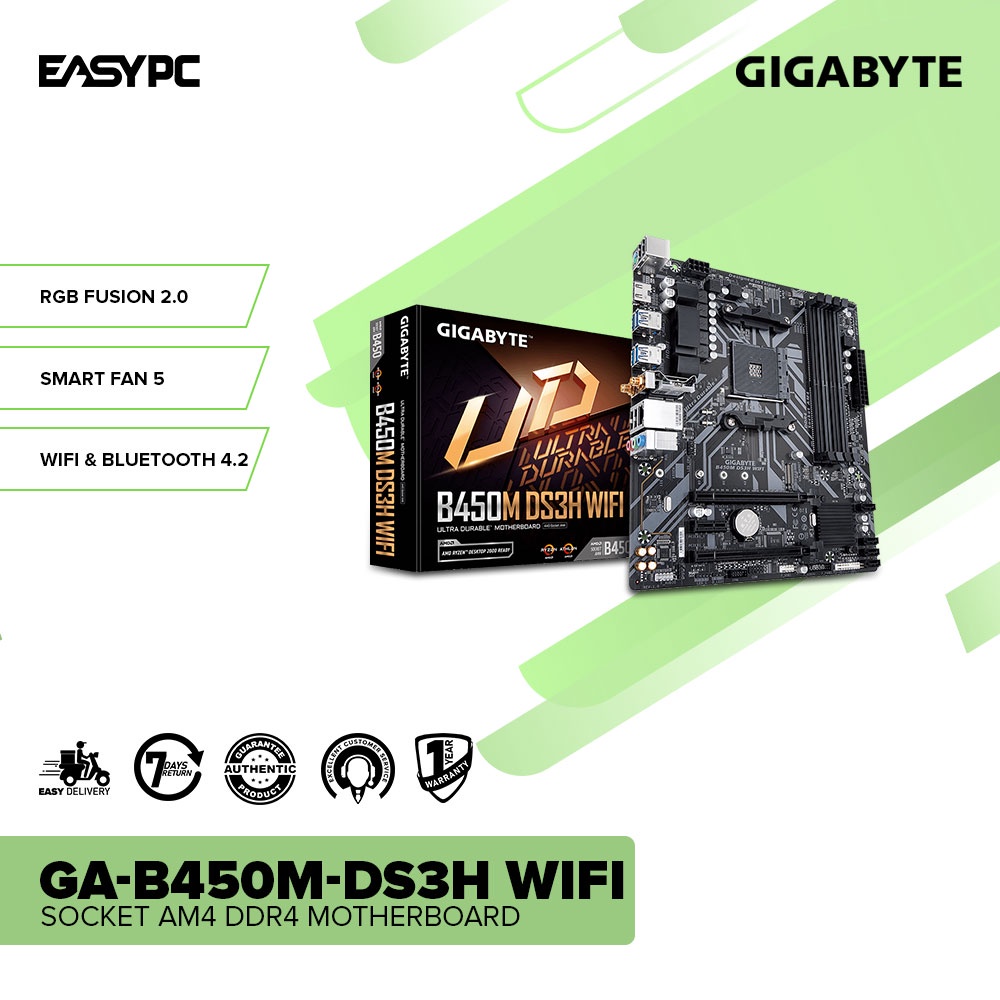EasyPC Gigabyte GAB450MDS3H WIFI Socket Am4 Ddr4 Gaming Motherboard RGB Micro ATX Shopee