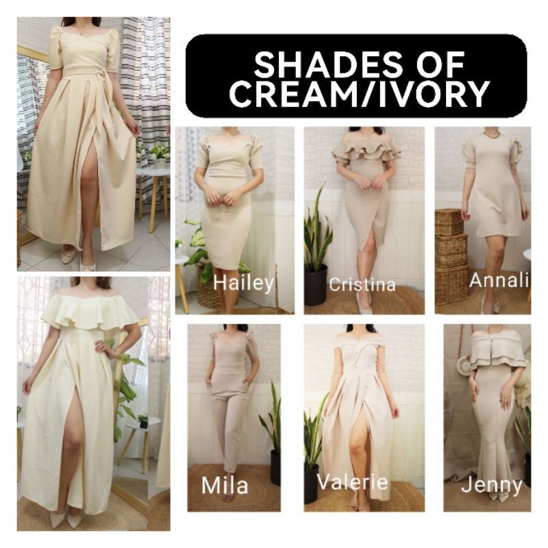 Color shop cream dress