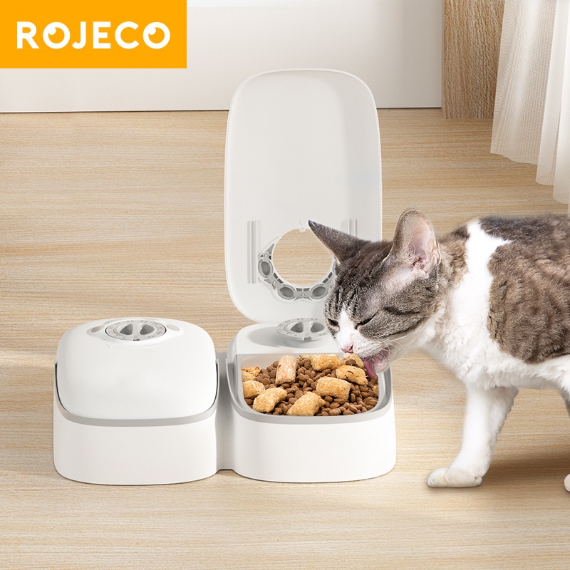 Rojeco 2 Meals Automatic Pet Feeder Smart Cat Food Dispenser For Wet
