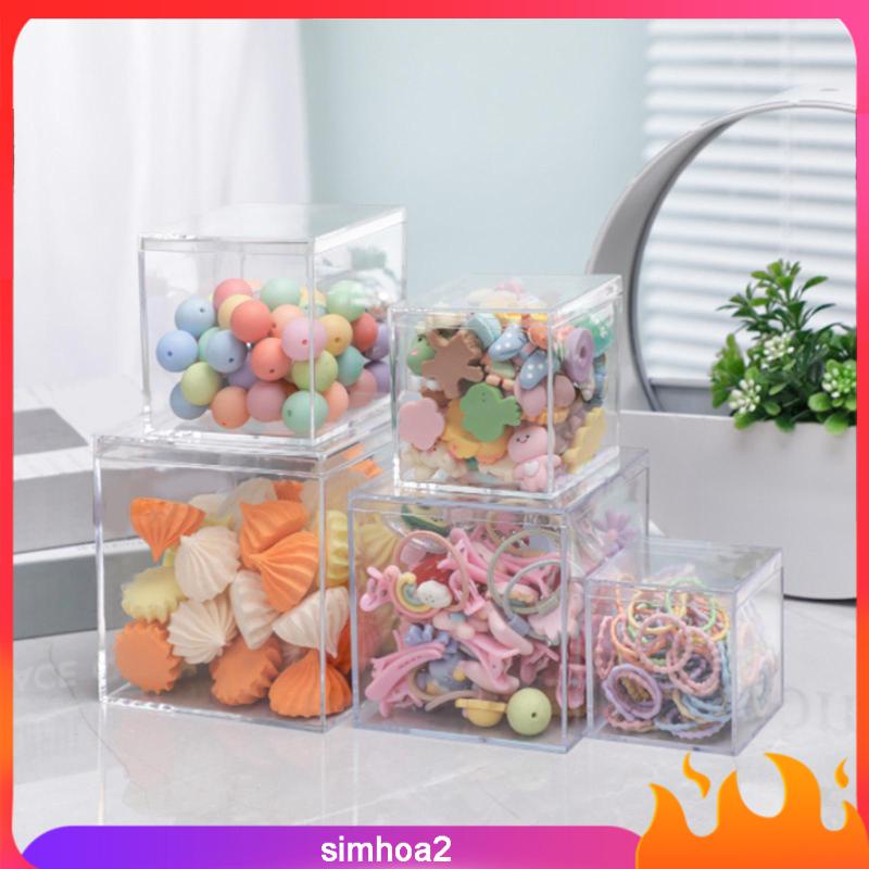 [Simhoa2] Clear Acrylic Storage Box Stackable Jewelry Bead Hair Clips ...