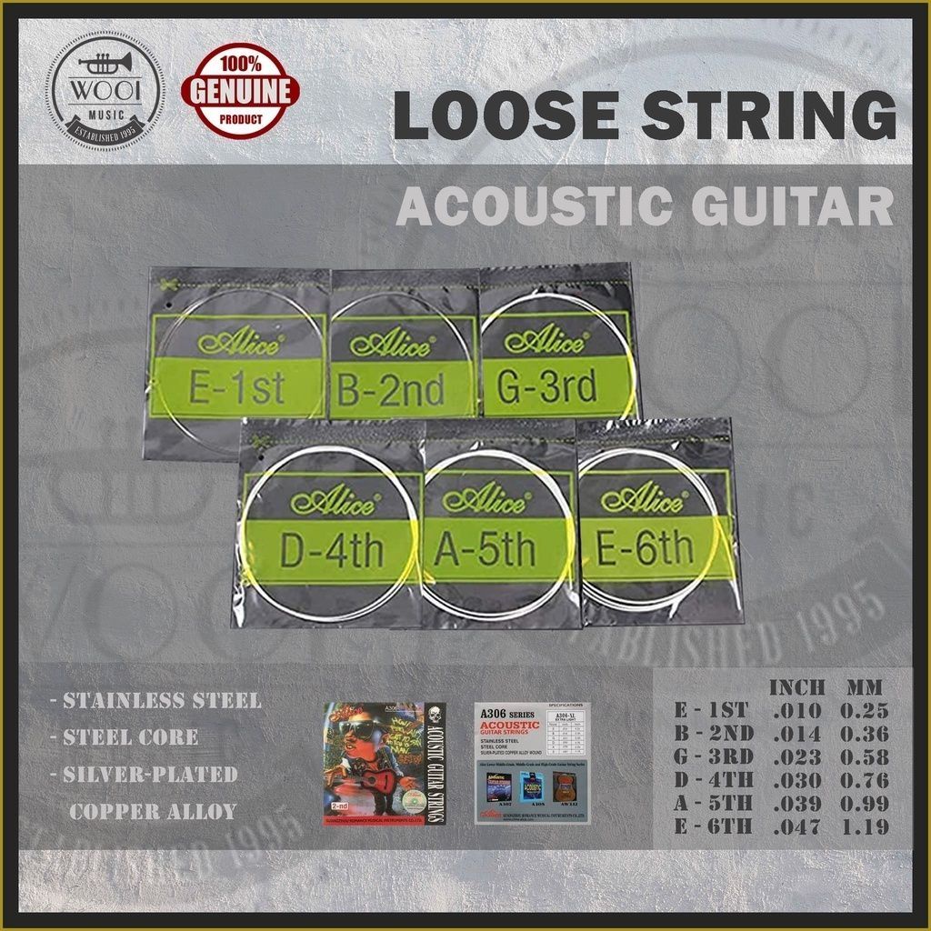 Acoustic Guitar Loose String (1st, 2nd, 3rd, 4th, 5th, 6th) Guitar ...