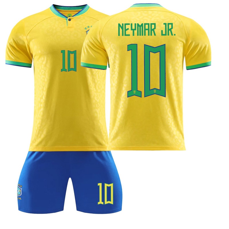 2022 Brazil National Team Home Jersey No.10 Neymar Jersey Set Men ...