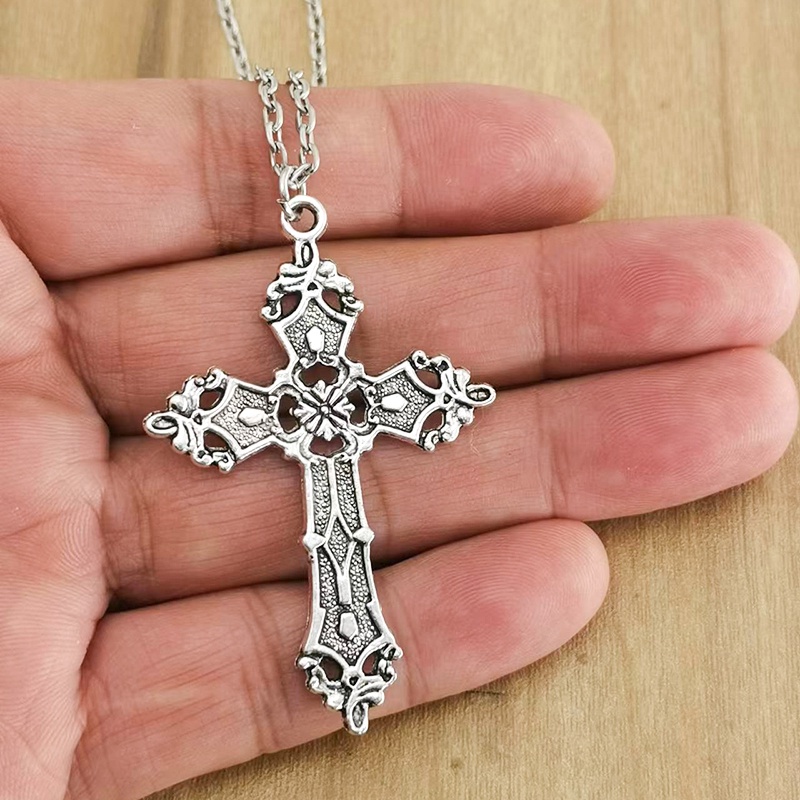 Big Cross Pendant Necklace for Women Men Goth Gothic Neck Necklaces ...