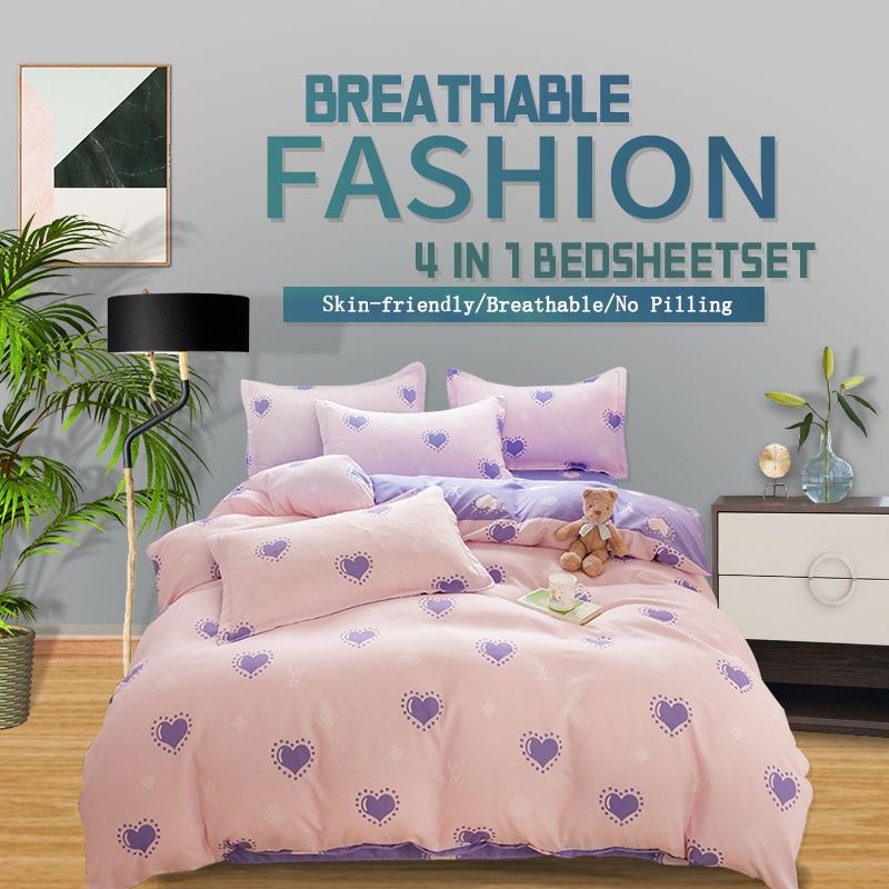 Bolster Pillow Bed Sheet Single 4 In 1 Body Pillow Case Cy Bedsheet