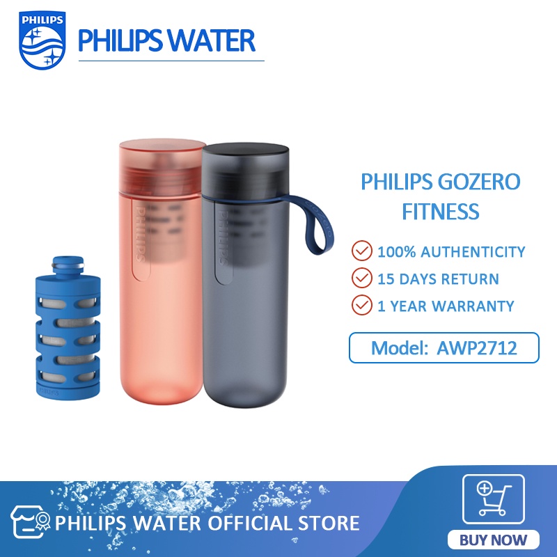 Philips Water AWP2712 GoZero Active BPAFree Water Bottle with Fitness