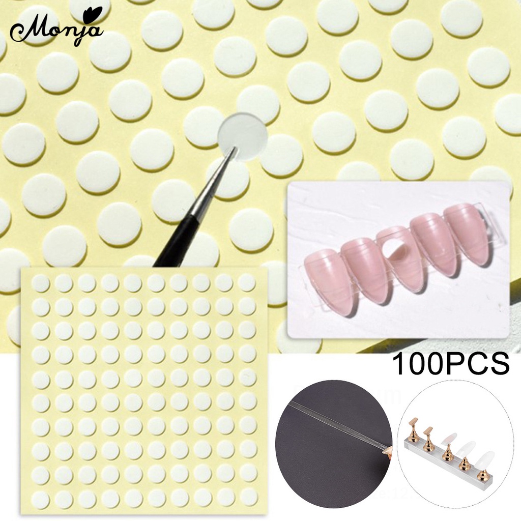 Monja 100 Pcs Nail Adhesive Sticky Stand Double Sided Tape For False ...
