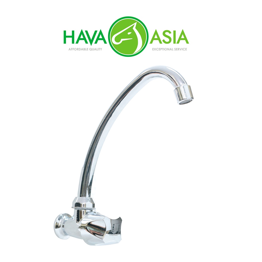 HavaAsia Light Duty ABS Plastic Gooseneck Kitchen Faucet Wall Type