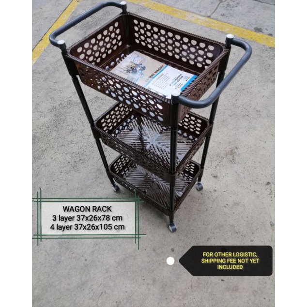 multipurpose wagon rack basket with wheels 4layer (for other logistic ...