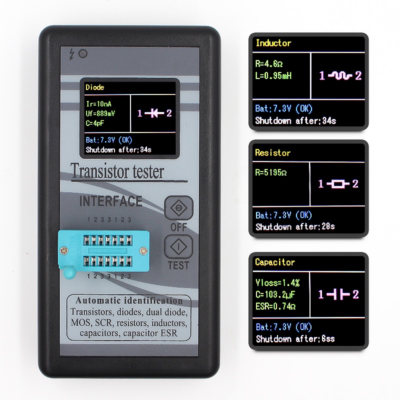 Multi-purpose Transistor Tester 128*160 Diode Thyristor Capacitance ...