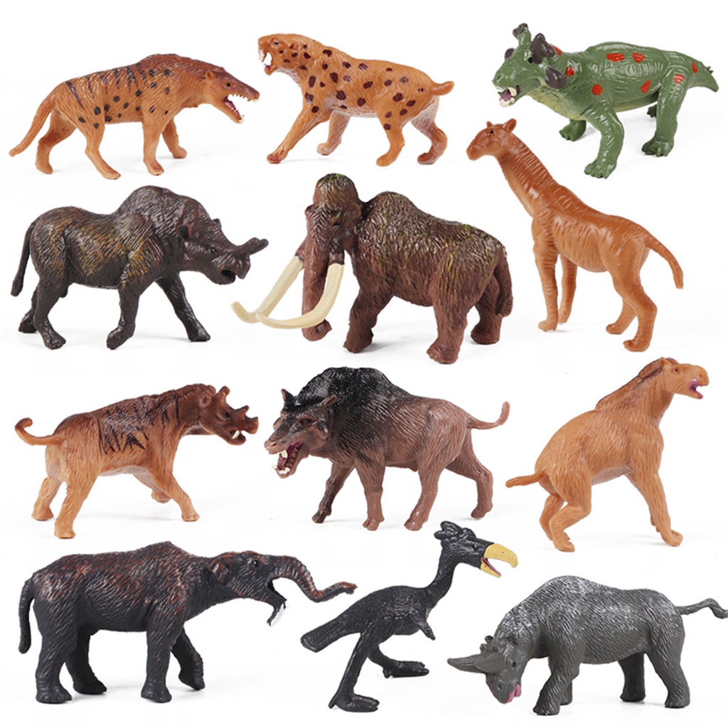 Mini Set Prehistoric Animals Model Desk Ornaments Simulation Mammuthus
