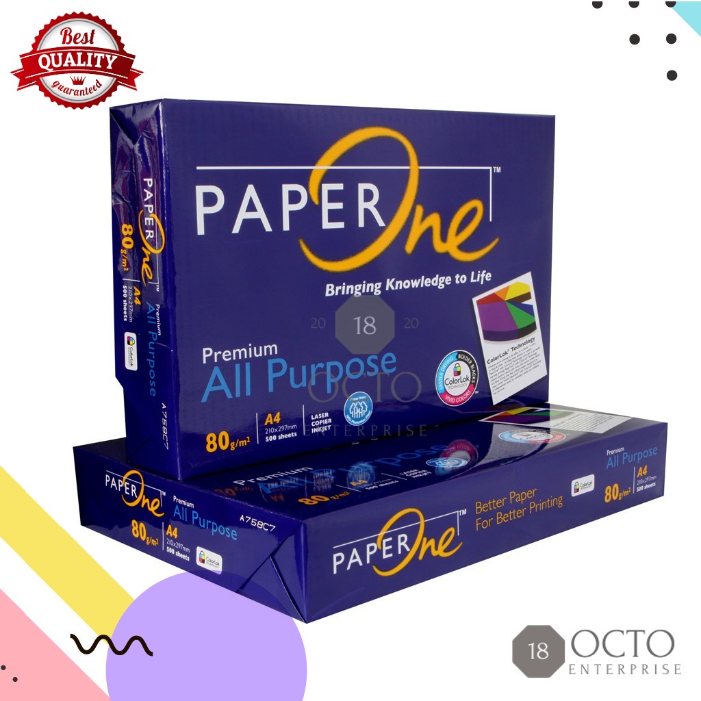 PAPERONE All purpose 80GSM Bond Paper 500 sheets SHORT, A4, LONGcurtain