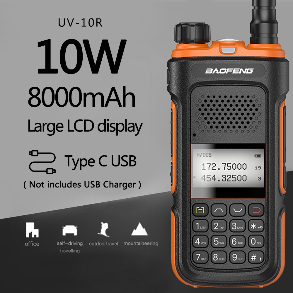 Baofeng Uv R Two Way Radio Walkie Talkie W High Power Ham Radios Dual Band Uhf Vhf