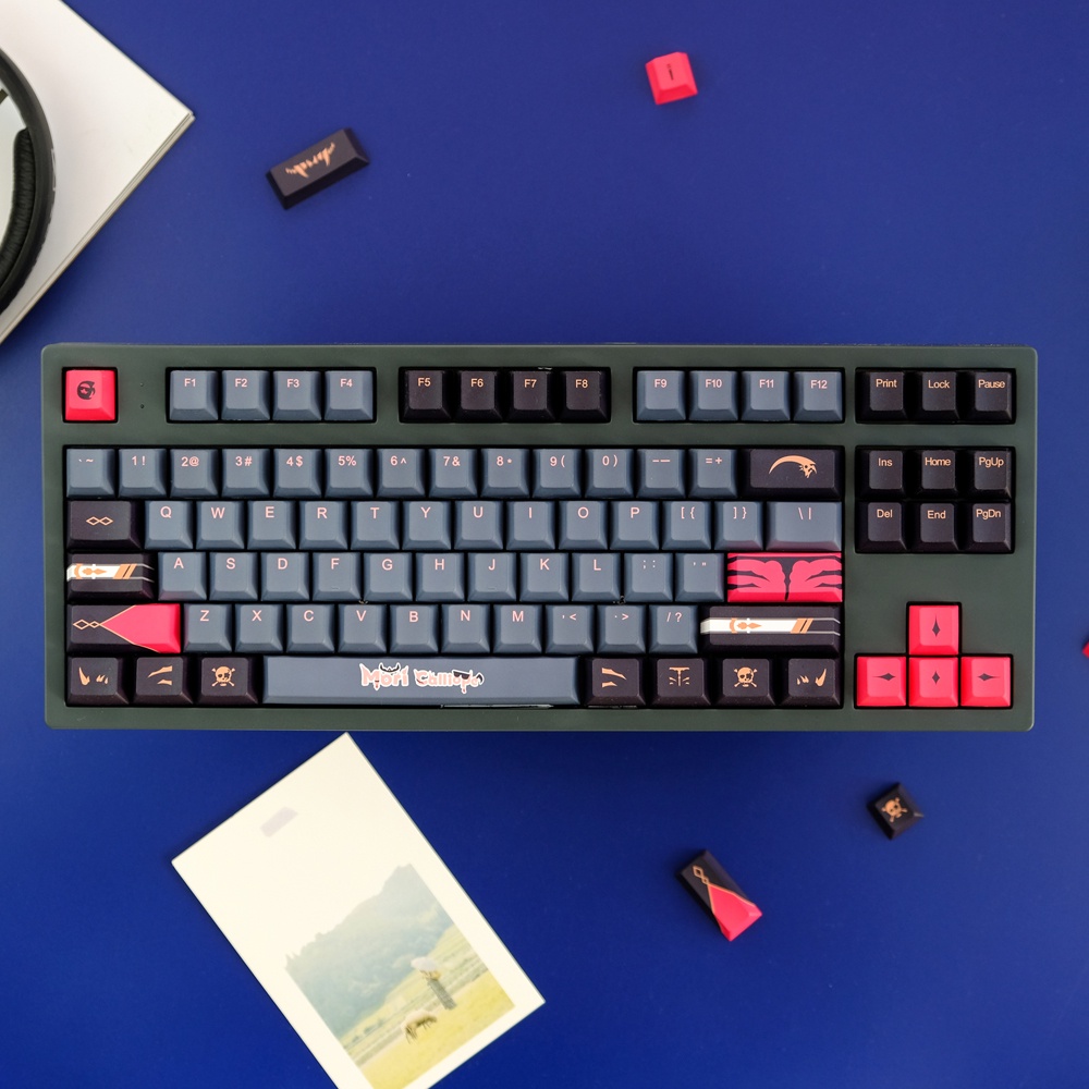 129 Keys Mori Calliope Japanese Anime Theme Keycaps Cherry Profile PBT ...