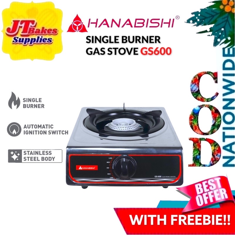 Hanabishi Single Burner Gas stove GS600 with Freebie Shopee Philippines