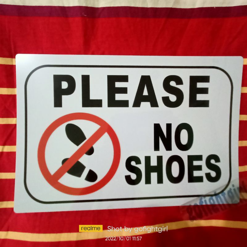 No Shoes Signage PVC Plastic (7.8x11 inches) | Shopee Philippines