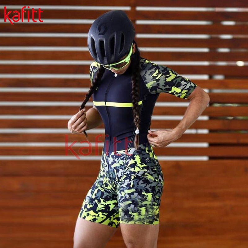 Women's Cycling Jersey Sets Triathlon One-Piece Jumpsuit Kleding Bike Skinsuit Lange/Korte Mouw MTB Sportkleding (Color : 14, Size : XX-Small