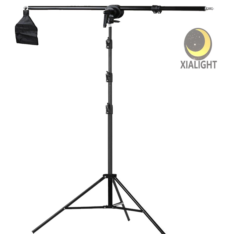 Studio Photo Telescopic Boom Arm Top Light Stand With Sandbag And Light