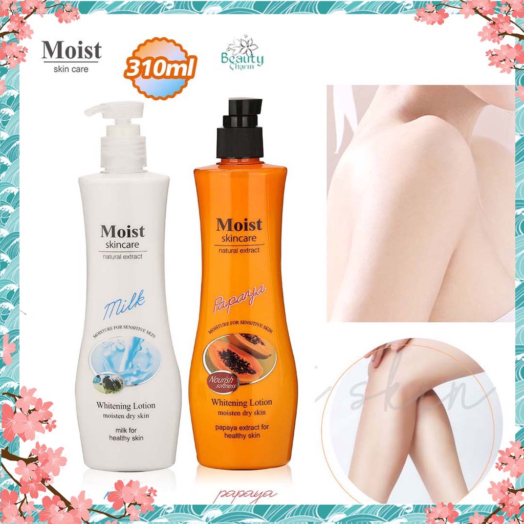 Moist Skincare Lotion 310ml Papaya&Milk Moisten Whitening Moisture Dry
